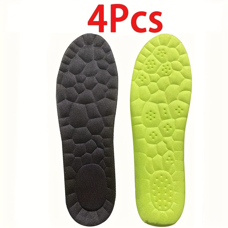 4pcs Sponge Sports Shoe Insoles, Shock-Absorbing, Comfortable, Breathable, for Men, Women, Running Accessories
