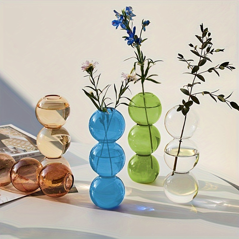 

Elegant Gradient Glass Bubble Vase - Perfect For Indoor & Outdoor Decor