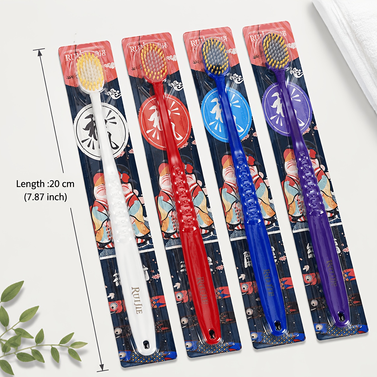 Japanese Style Manual Toothbrush with Wide Head and Soft Bristles