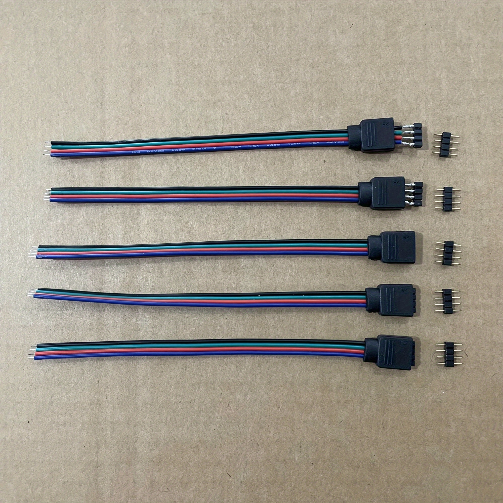 5pcs 5pin Led Strip Light Male And Female Connector Cable Wire Connection Socket For 5050 Rgbw Rgb Led Strip