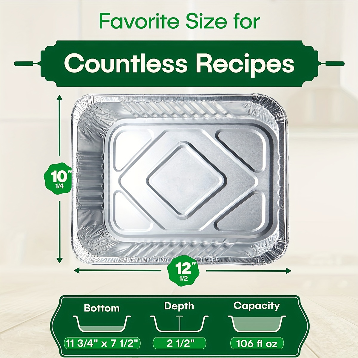 TEMU 30pcs 12.5"x10.25" Aluminum Pans Half Size Steam Table Pans Foil Pans, Extra Heavy Duty Deep Foil Baking Tins For Baking, Grilling, Bbq, Roasting