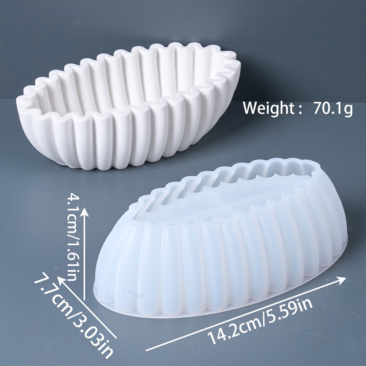 Elliptical Wave Pattern Candle Holder Silicone Mold / Storage Bowl Molds For Planter / Suitable For Concrete Cement Clay Plaster Epoxy Resin / Ideal For Jewelry Container Succulent Pot