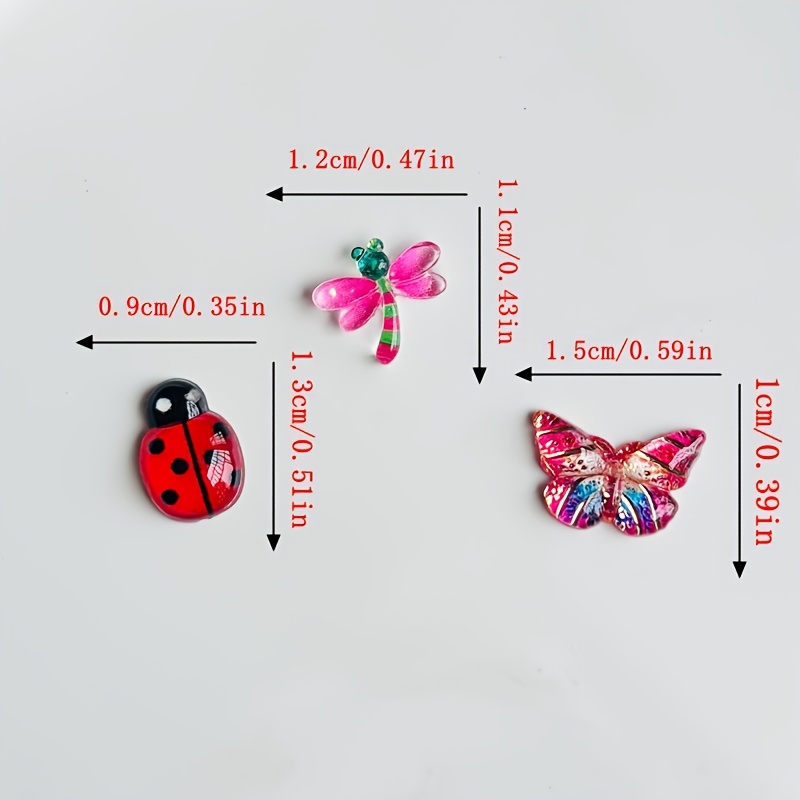 Mini Resin Butterfly & Beetle Decorations for Nail Art & Crafts