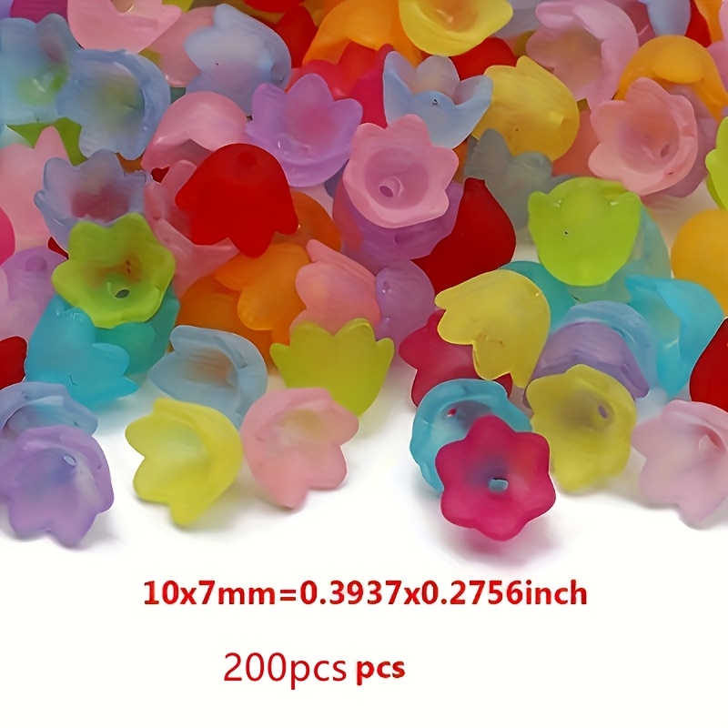 TEMU 200 Stück Einfache und Vielseitige Weiße Gemischte Farbe Lilien Windspiel Perlen, für Schmuckherstellung, für Halsketten, Ringe und Handgemachte
