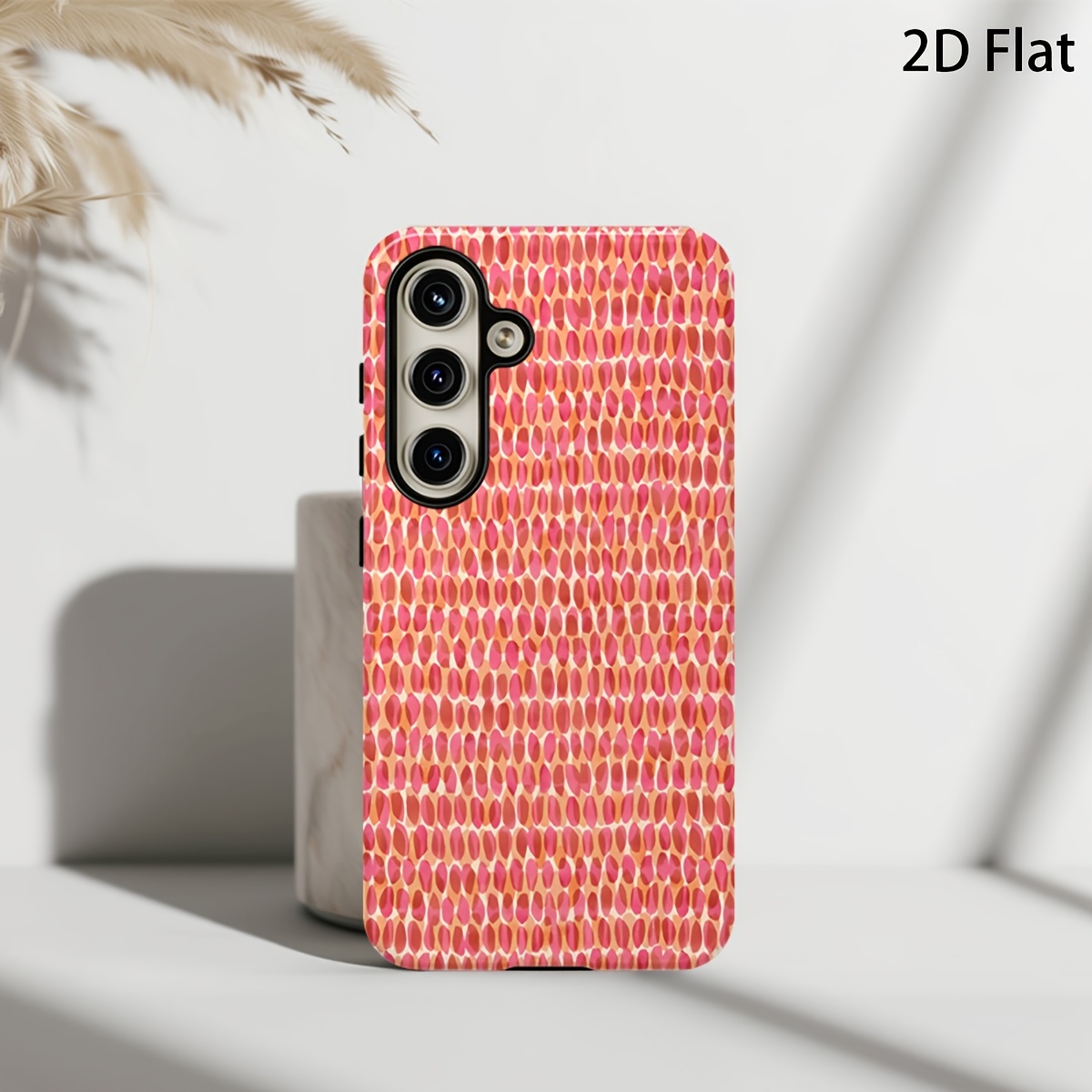 TEMU Phone Case - 2d Polka Dot Printed -one Film Phone Case, Tough, Dual Layered Case For Superior Protection, For For Galaxy