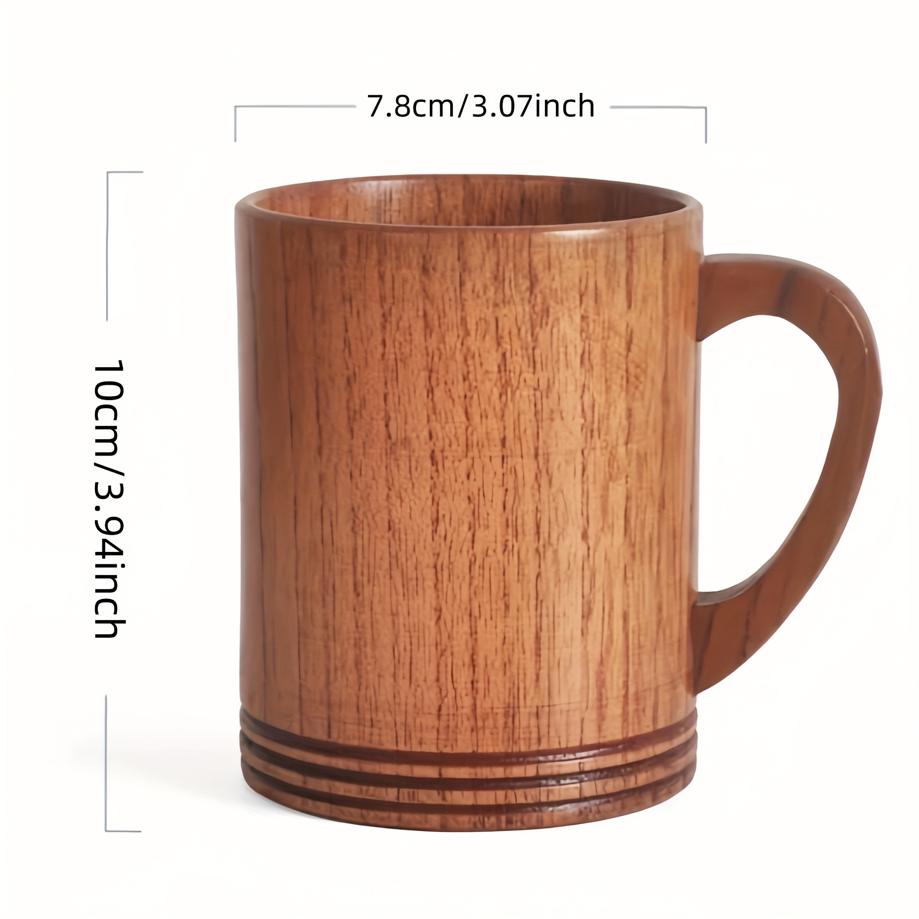 TEMU Solid Wood Makes Cups With Handles, Tea Cups, Milk Cups, Coffee Cups, Hot And Cold Drink Cups, Mugs, , Family, Hotel Used Water Cups, Party
