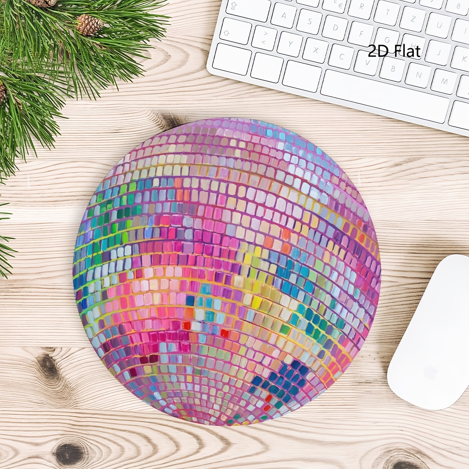 TEMU Tappetino per mouse (2D piatto) 1 pz multicolore a tema discoteca, stile astratto - Tappetino per tastiera da ufficio Esports, piccolo tappetino