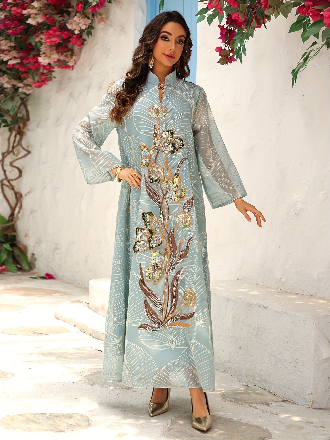 womens traditional middle eastern abaya dress long formal - Temu Cyprus