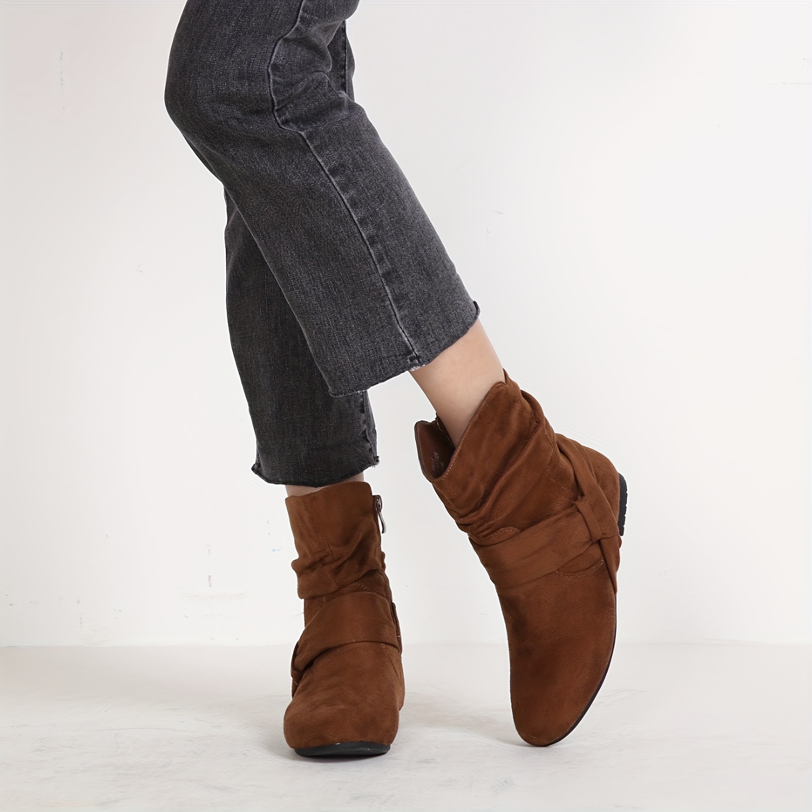 Slouch ankle boots flat online