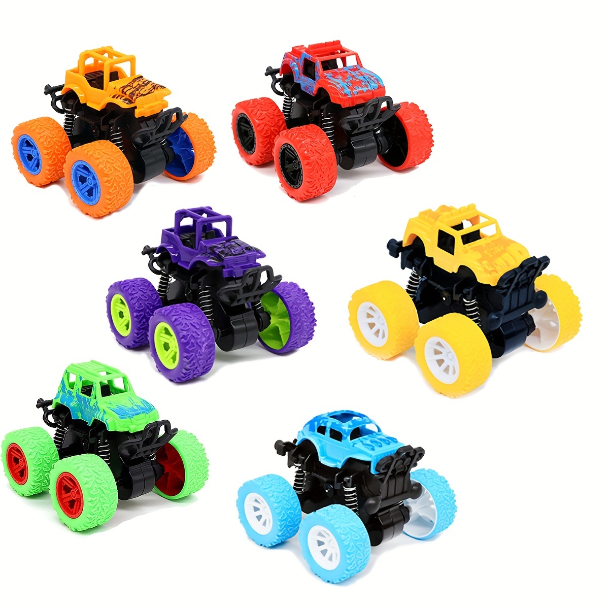 

3 Pcs/6 Pcs Combination Set Of 4wd Off-road Toy Cars - Push , Rubbing Backwards, , And Stand Up - Manual , , And Suitable For Kids