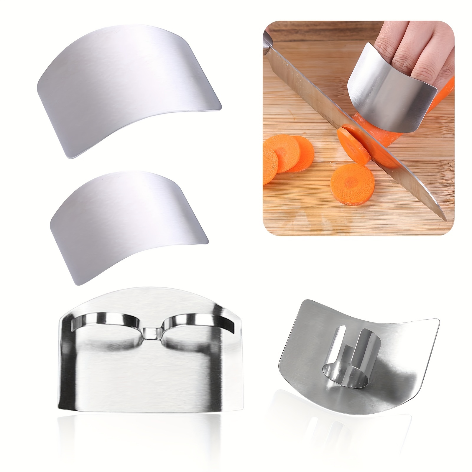 

2pcs2pcs Stainless Steel Finger Protection Sleeves, Cutting Tool Protectors, Kitchen Tool Finger Protection Sleeves, Suitable For Slicing And Chopping 1 + 1 Double Finger