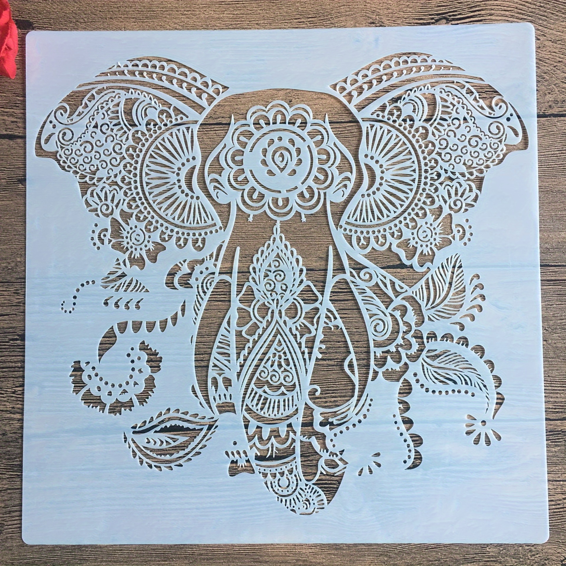 

30 * 30cm Taille Bricolage Artisanat Animal Éléphant Moule Pour Peinture Pochoirs Estampé Album Photo Gaufrage Carte Sur Bois, Tissu, Mur