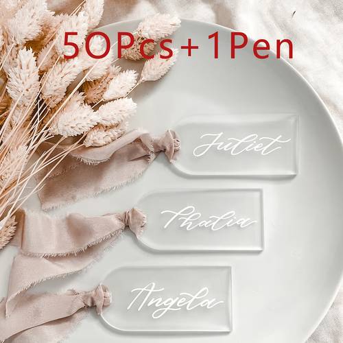 50pcs frosted acrylic arch wedding name tags bride groom seating bridal party badges guest table cards suitable for weddings graduations events