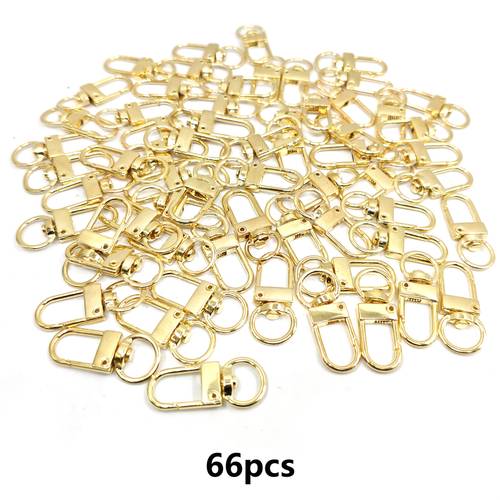item picture 66pcs rotatable lobster clasp hooks durable alloy spring hooks for keychains bags and crafts golden silvery bronze gunblack