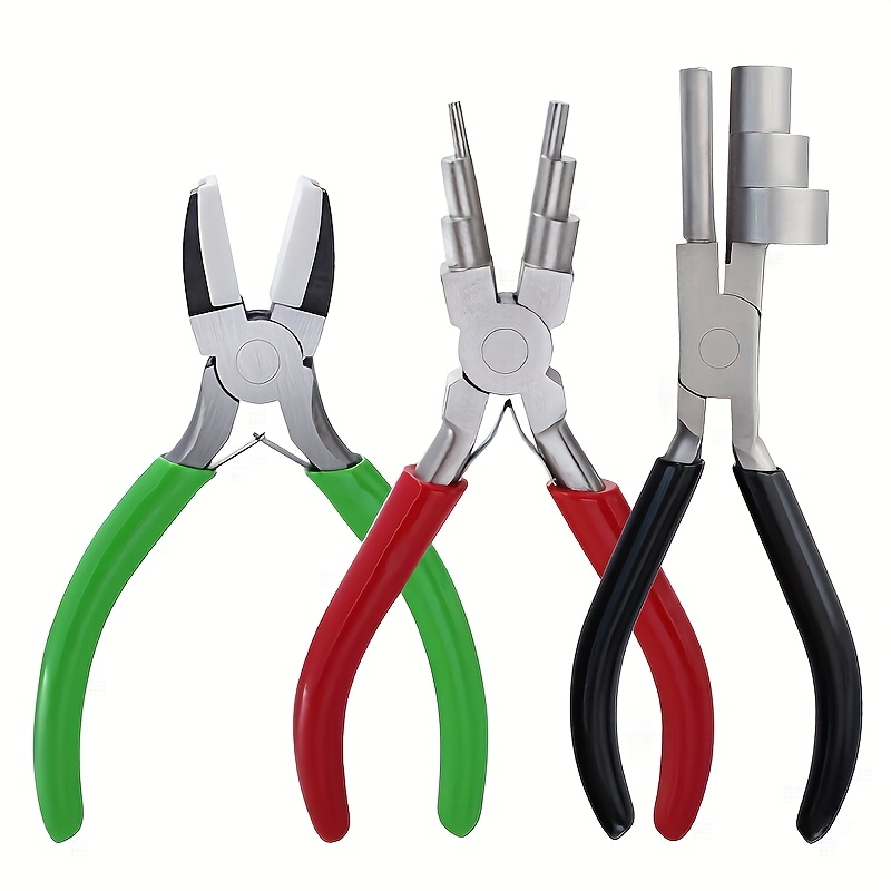 TEMU 2d Flat - 3pcs Precision Jewelry Pliers Set - Wire Ring Pliers, Flat Nose Pliers, Nylon Pliers, Suitable For Jewelry Making And, Craft Tool Kit,