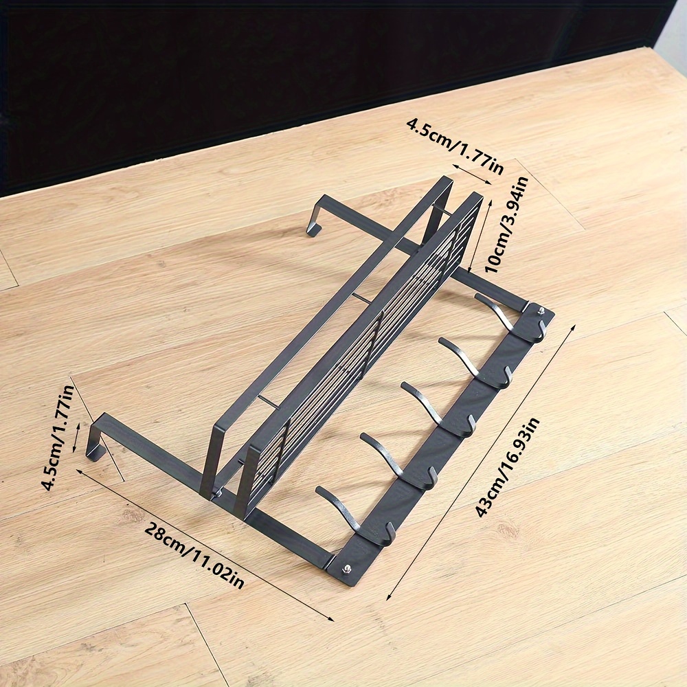 TEMU Over-the- - Steel, Mounted Organizer For & Bathroom, Shelves