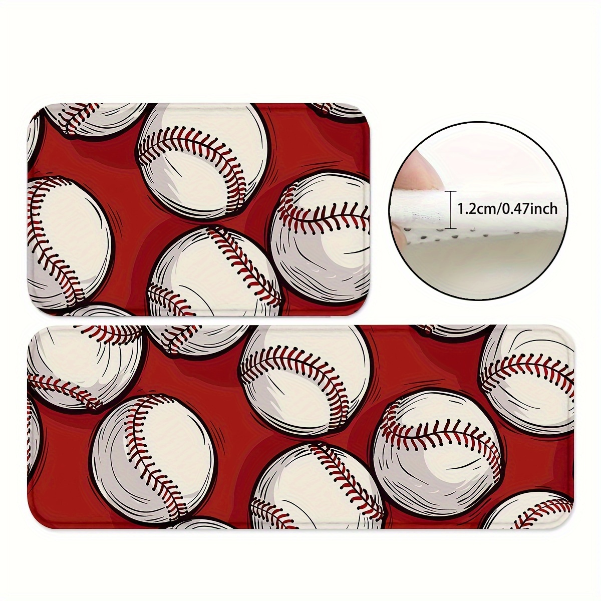 

1/2pcs, Baseball Kitchen Rugs, Non Slip Washable Thicken Kitchen Mat, Kitchen Carpet Rugs For Kitchen Floor, Kitchen Mats For Floor Kitchen Rugs Non Slip Kitchen Runner Rug, Home Decor, Room Decor