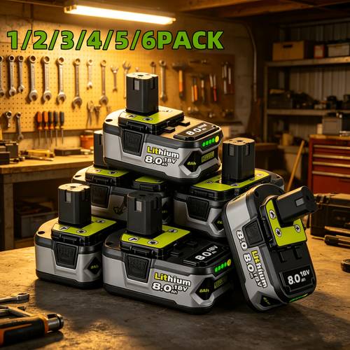 item picture 1 2 3 4 5 6pcs 8 0ah p108 battery for 18v high capacity lithium p108 cordless tools