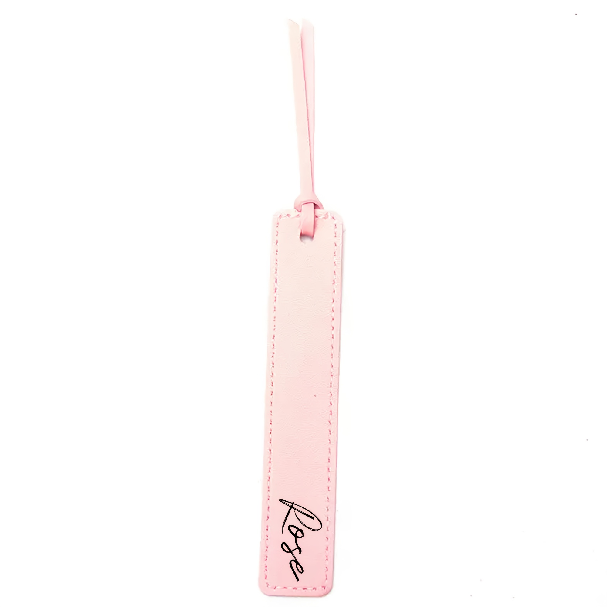 TEMU Personalized Custom Name/text/logo Bookmark - Uv Printed Pu Pu Leather Long Markers With Rope Page Holders, Vintage & Elegant Writing - Suitable
