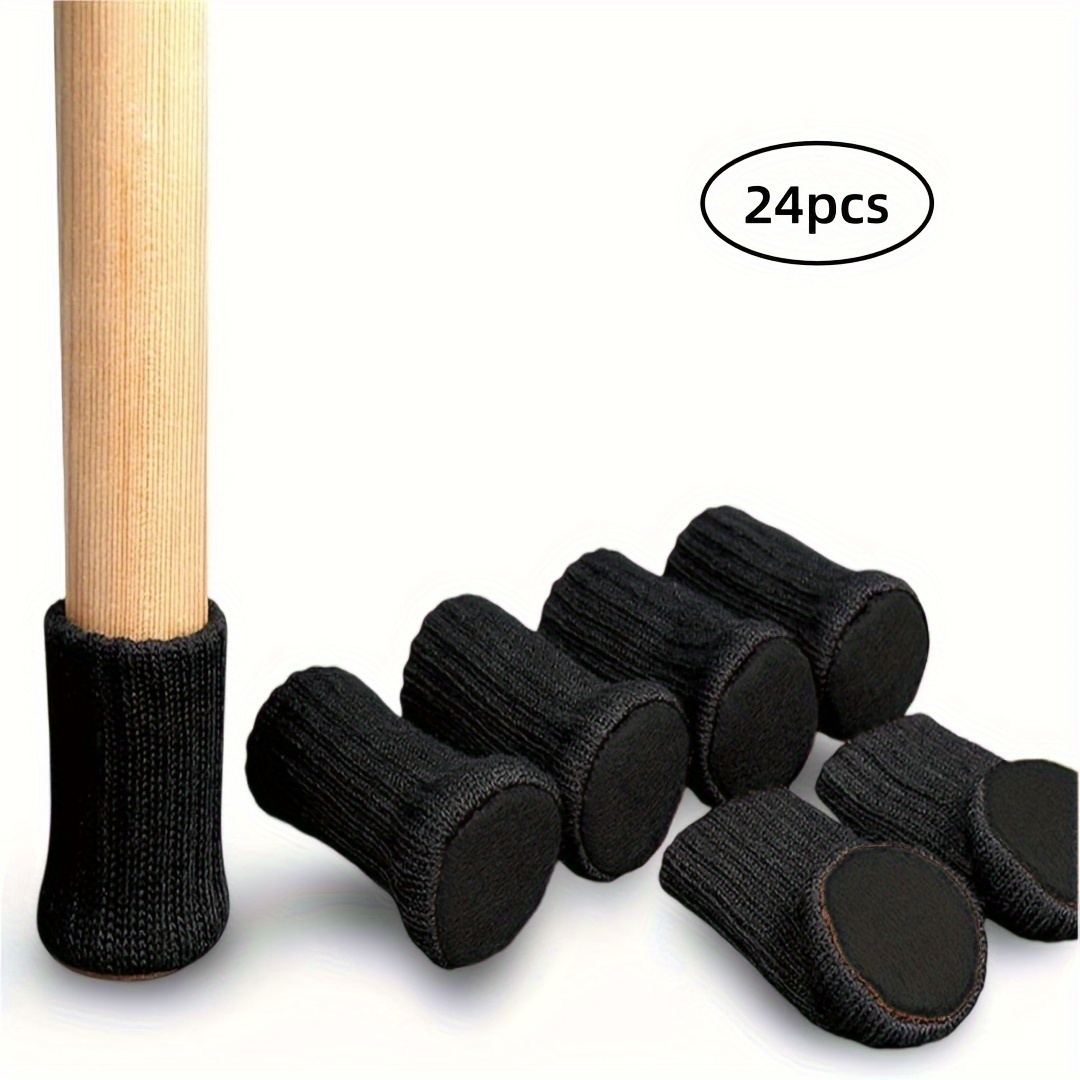 E-shop 24/32 Stück, Dicke Doppelschicht Stuhlbeinsocken, Gestrickte Rutschfeste Möbelgleiter, Klassisches Streifendesign, Bodenschutz,