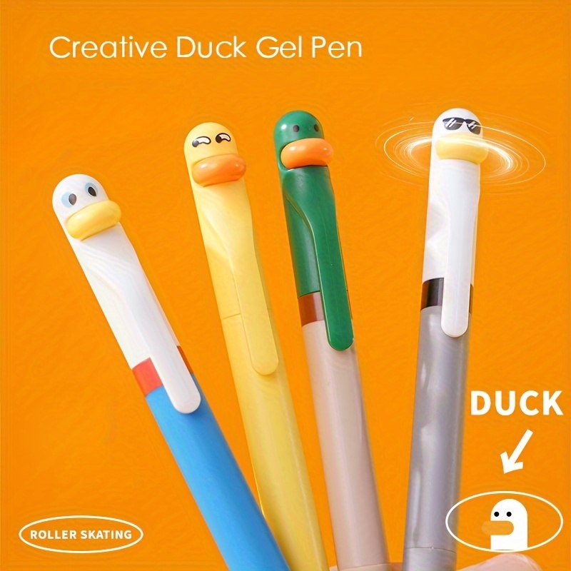 

1pc, Stylo Gel Canard Créatif, Stylo de Décompression Rotatif Cartoon, 0.5mm Noir, pour Bureau École & Maison & Écriture & Cadeaux