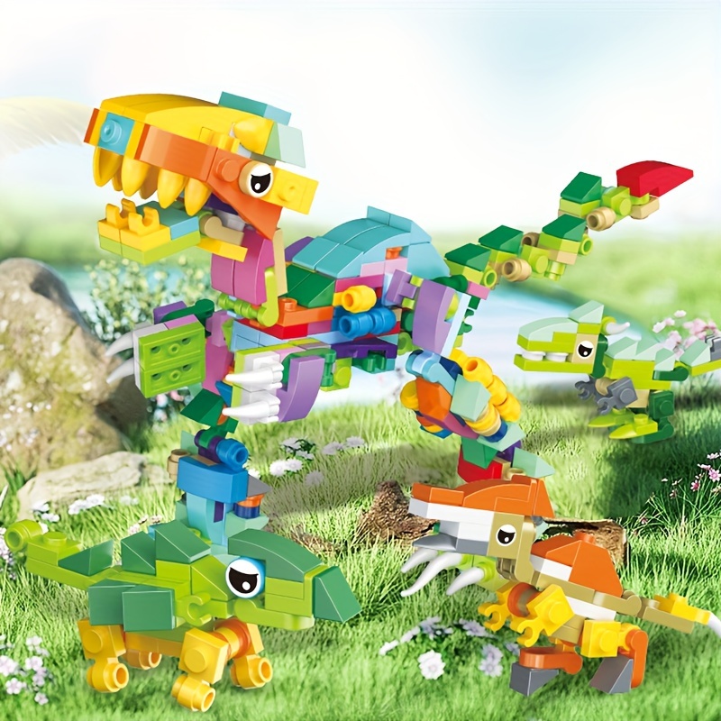 

12pcs Dinosaur Building Block Set-learn And Play With Cute Prehistoric Animals, Perfect Birthday Gift