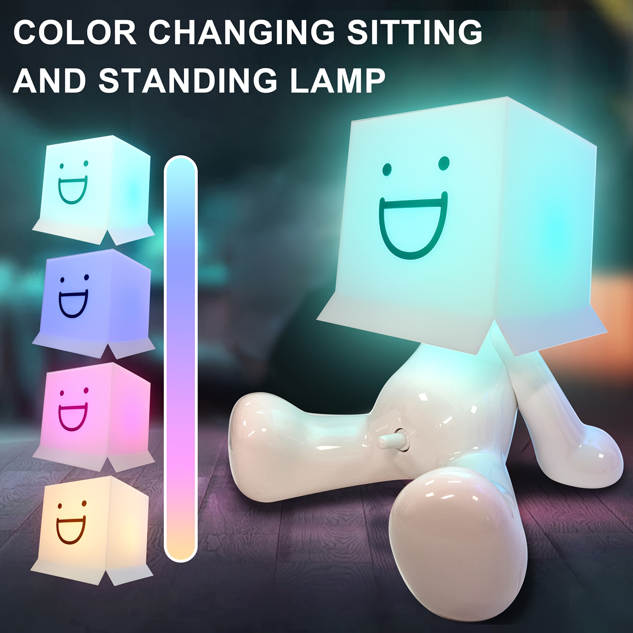 

Adjustable Rgb Cartoon Led Desk Lamp - Vibrant Lighting With Icons, Usb Powered, Abs, Button Control For Bedroom & Living Room , Unique Gift Idea, Desk Accessories Cute