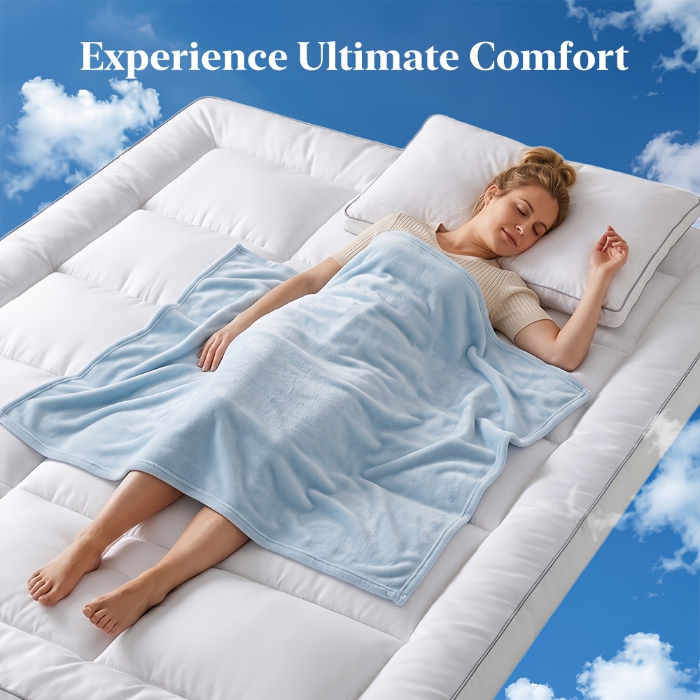 TEMU Surmatelas Premium Confort & Respirant Couleur Unie - Facile à Nettoyer, Facile d'Entretien Lavable en Machine, Literie Moelleuse Toutes Pour