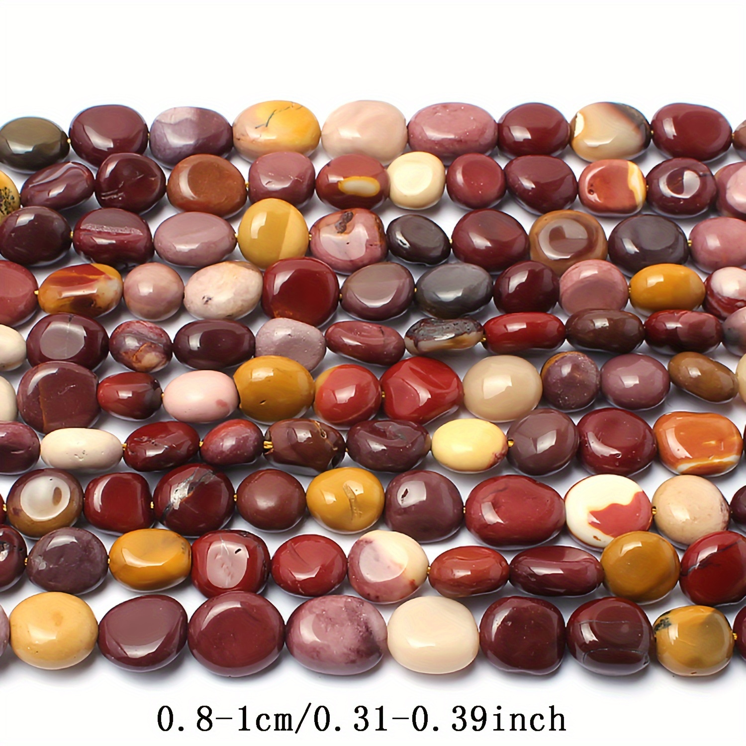 Image of 8-10mm Irregular Egg Yolk Beads Natural Multicolor Oval And Round Loose Stone Beads For Jewelry Making Bracelets Necklaces Craft Additions Beads And Bead Assortments