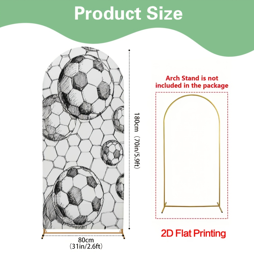 TEMU 1 stuks Achtergrondhoes met Voetbal Design, Gemaakt van Polyester met een Platte 2D Print. Eenvoudig Op te Zetten en Herbruikbaar, waardoor het