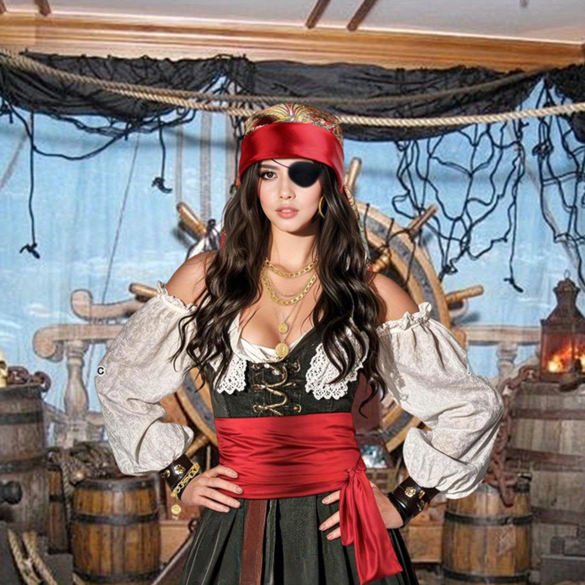 6pcs pirate costume set women display picture 3