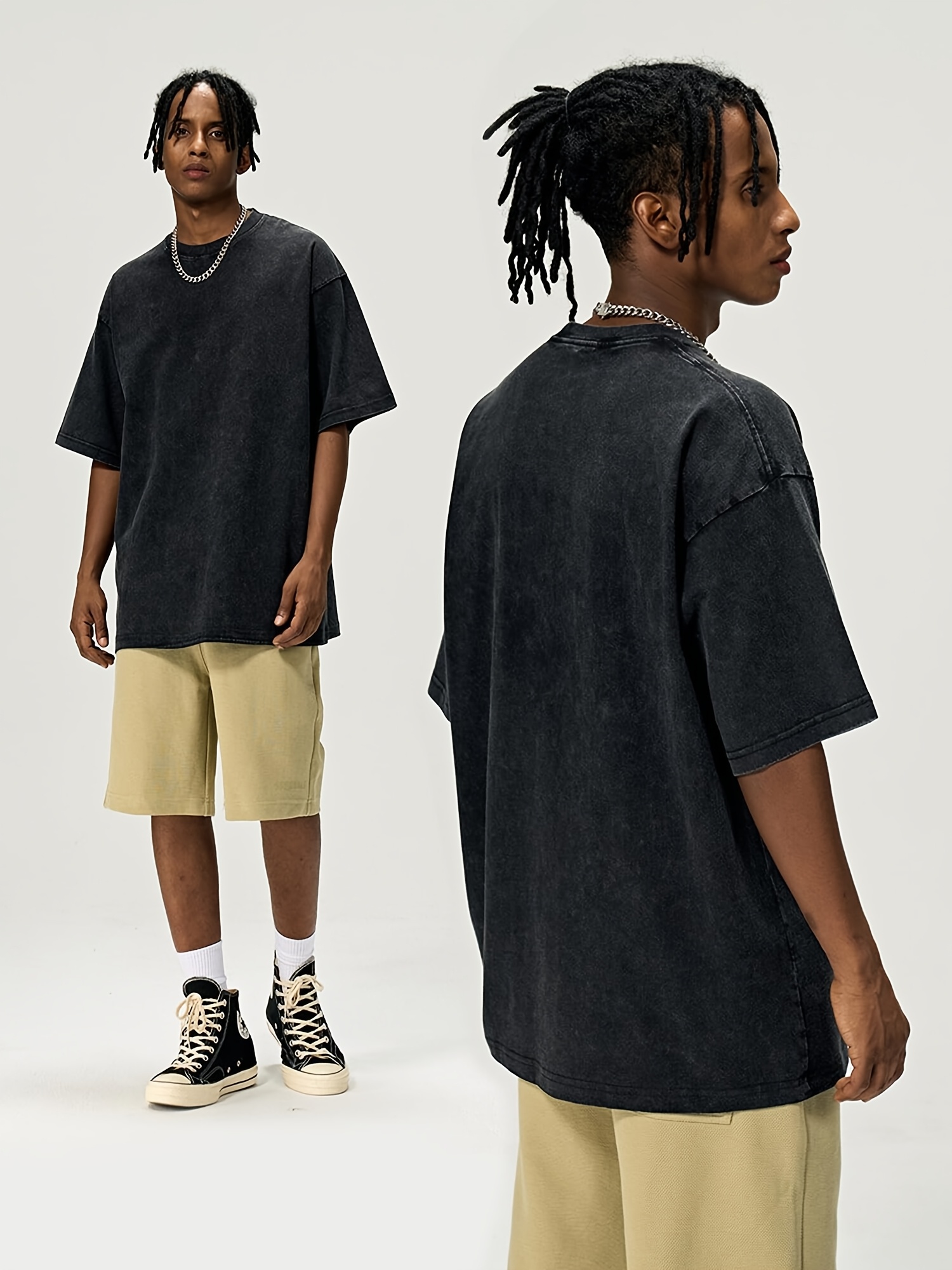 retro washed loose fit t shirt cotton oversized vintage tees