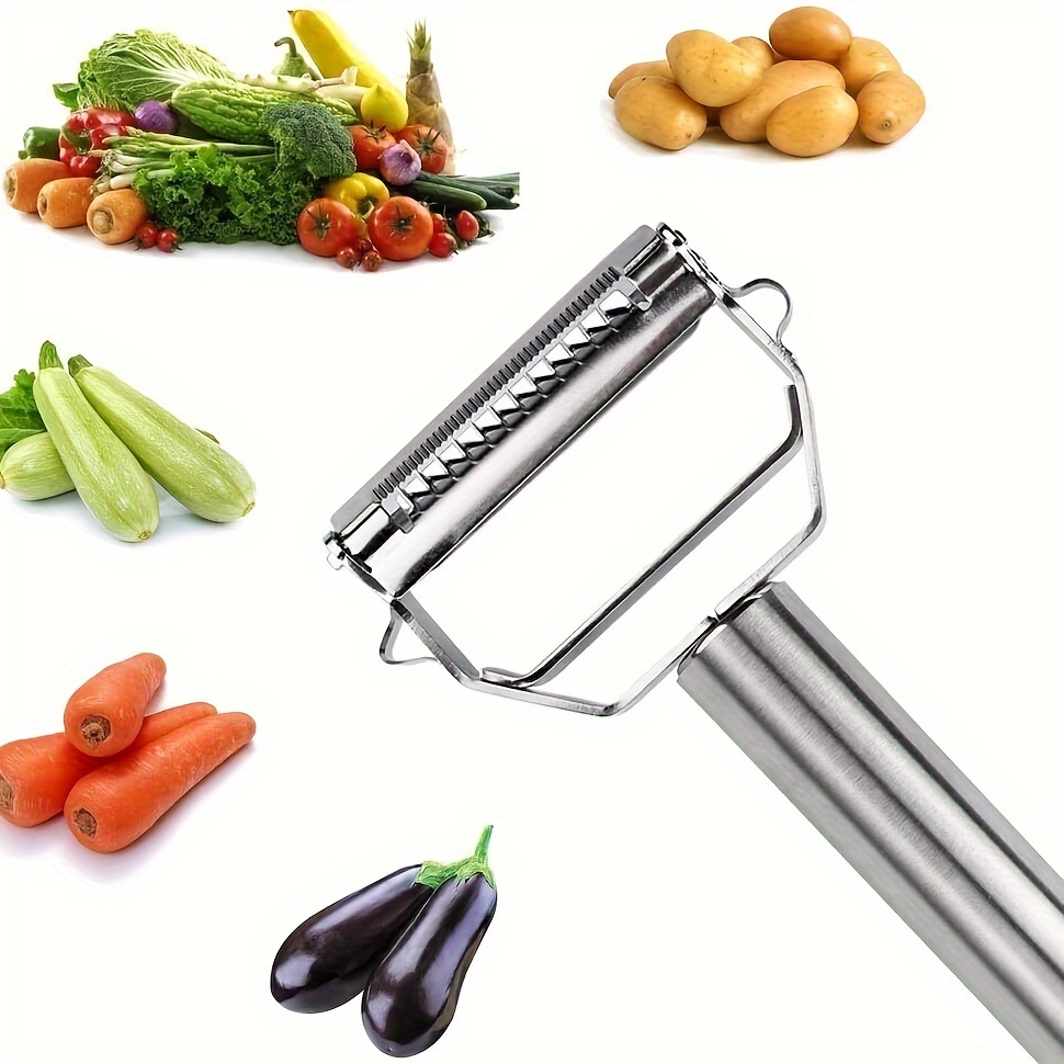 

1-3pc, 2 In 1 Stainless Steel Vegetable Peeler, Julienne Cutter, Slicer, , Scraper, Fruit, Potatoes, Carrot, Cucumber, Kitchen, Home Staple, Housewarming Gift