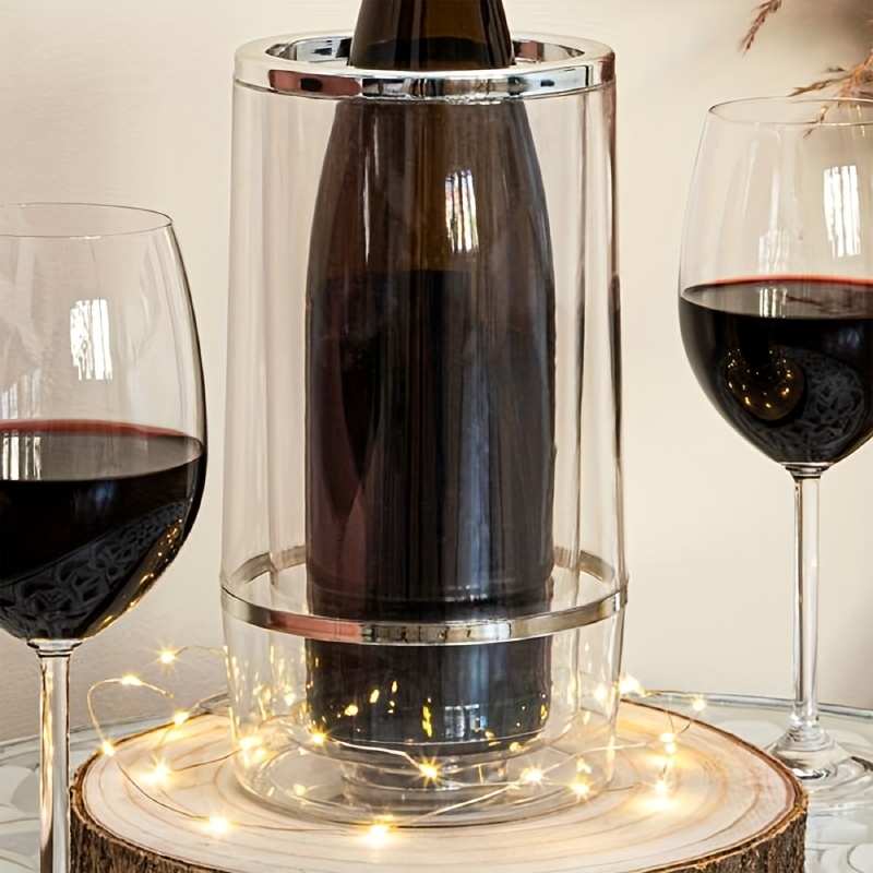 insulated plastic wine cooler bucket with spill-proof lid