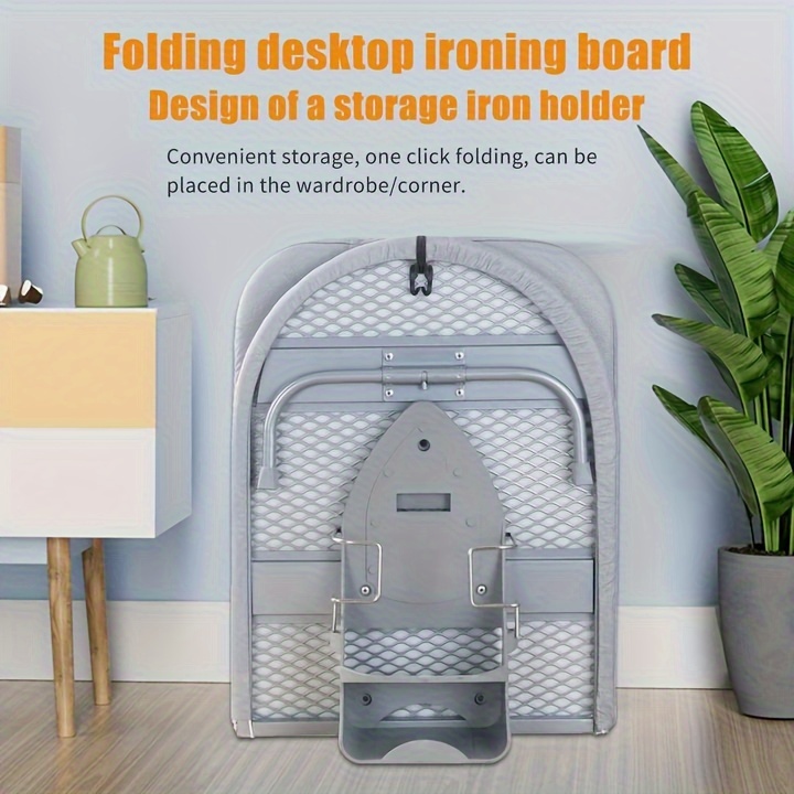 portable desktop folding ironing board large storage iron high temperature   no power required details 2