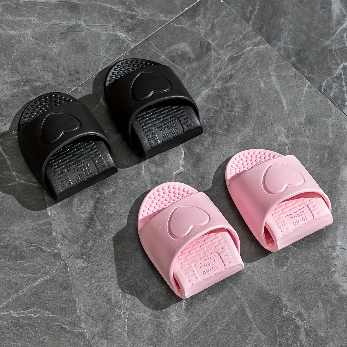 fzt portable travel   slippers unisex foldable quiet lightweight couples bathroom slippers for women travel beach   hotel shower slippers for men shoes with     heart and u shaped patterns women shoes random