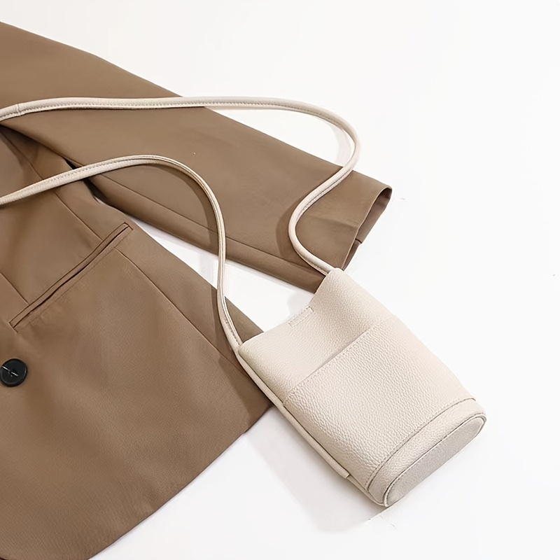1pc Synthetic Leather Women's Crossbody Phone Bag, Versatile Mini Bag For Walking And Shopping