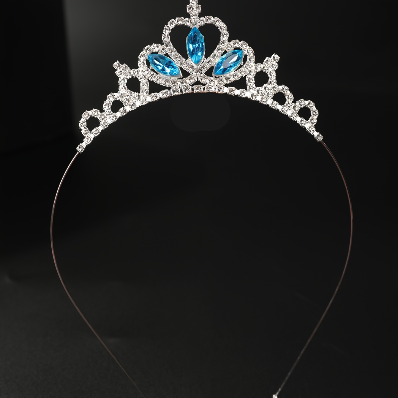 TEMU 1pc Luxury Silvery Alloy Rhinestone Cute Birthday Photo Shoot Crown Headband
