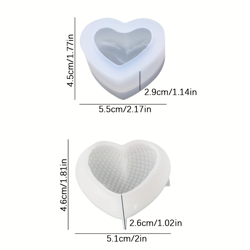 2pcs Dnejiu Heart Resin Casting Molds - Woven Pattern Molds For Candle Making, Plaster & Resin Crafts, Reusable Home Decor Craft Supplies, Resin Molds