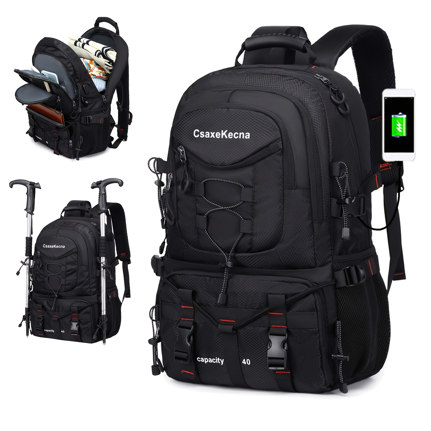 TEMU Travel Backpacks For Men And Women, 17.3-inch Laptop Backpacks, Large Capacity Outdoor Sports Hiking Lightweight Backpacks, Business Work Gym