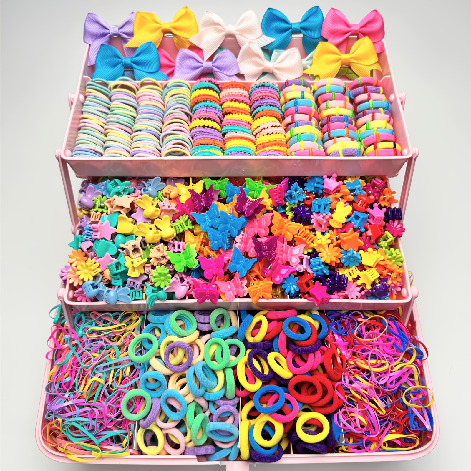 875pcs Girls Hair Bundle Multicolor Themed Hair Bands Bow
