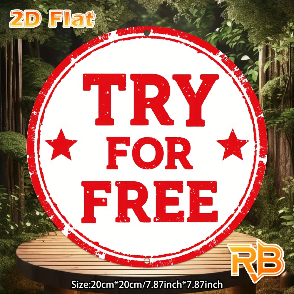 TEMU 2d Flat, 1pc Round Aluminum Sign - Durable, Easy To Hang Decorative Plaque For Bedroom, Kitchen, Dining Room - Or Office Gift, Room Decoration,