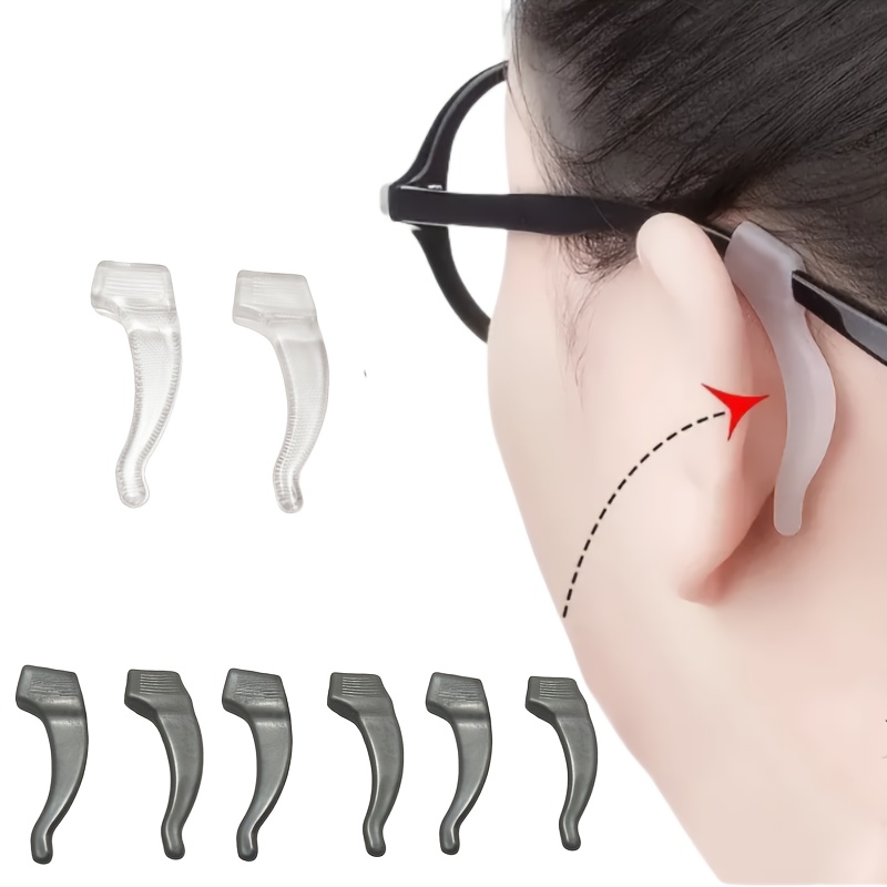 

8pcs/set Glasses Pvc Anti Slip Cover, Ear Hook Silicone Ear Support, Eyeglass Frame Leg Cover, Ear Clip Cover, Suitable For Glasses Ear Support Hanging Accessories