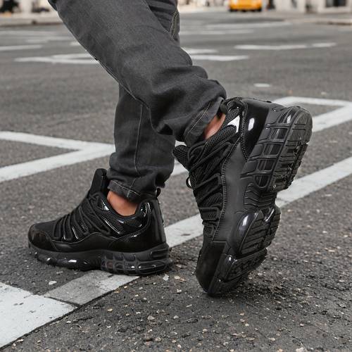 womens high toed safety shoes puncture proof anti slip with comfortable air cushioned insoles durable knit upper rubber sole work outdoor activities