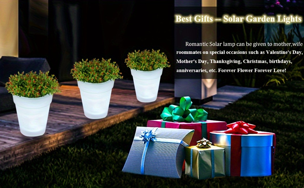 1/2 bucăți de lumini solare pentru ghivece, ghiveci de plastic alb cu 4 lumini led, pot fi plasate în interior,   ar fi masa de dining, dormitor, sufragerie, birou, masa, fereastră, balcon, curte, grădină, gard, potrivite pentru diverse ocazii interioare și exterioare detalii 0