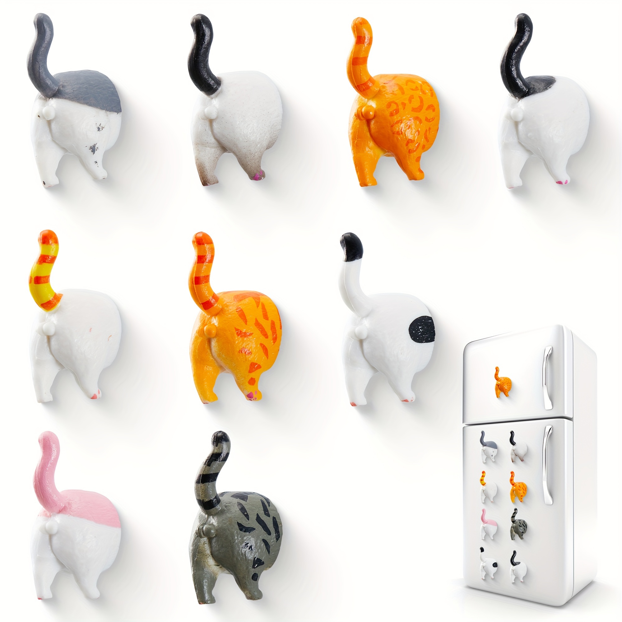 

9pcs Add And To Our Cat Butt - For Refrigerator Magnets For Adults Or Kids