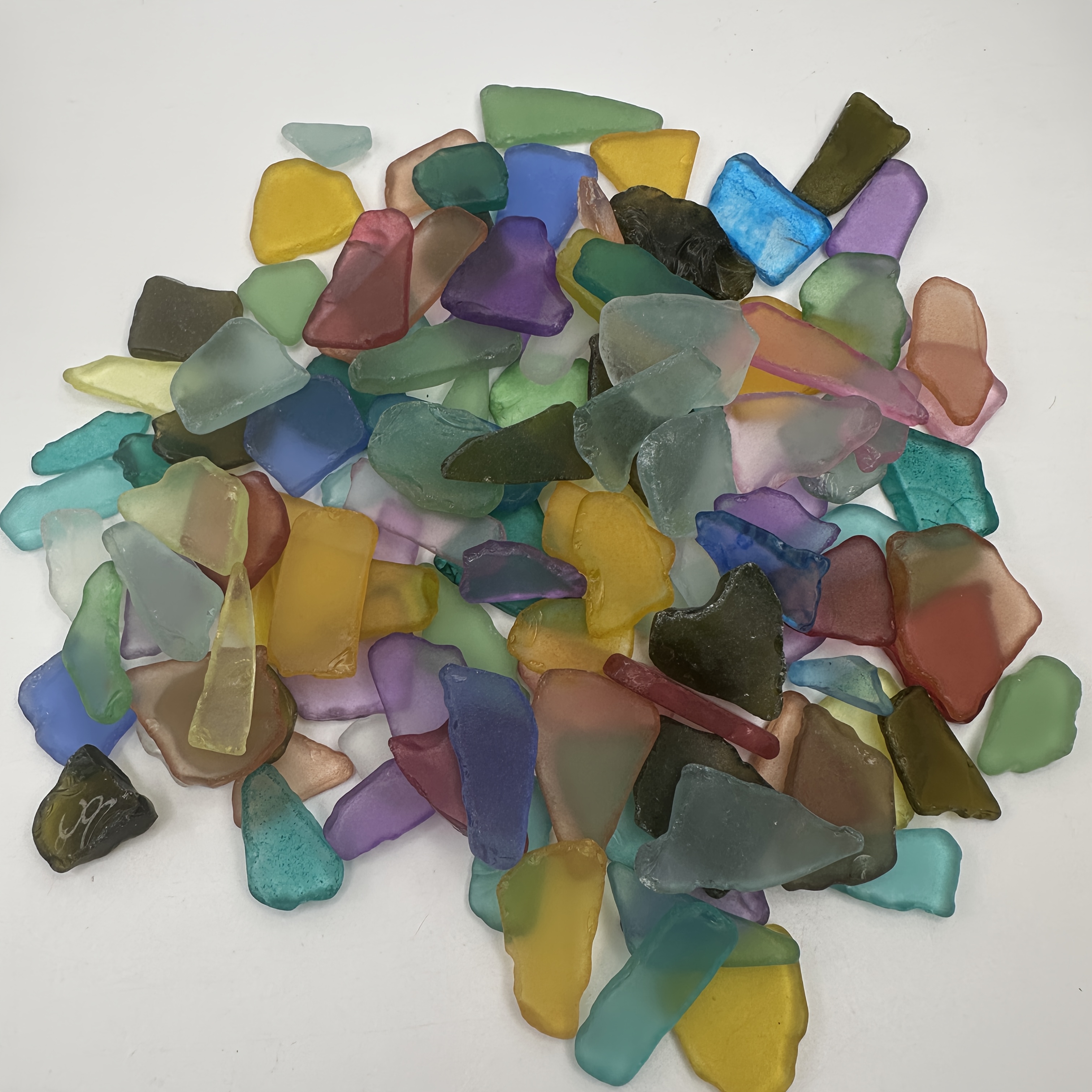 TEMU Irregular Multi-colored Sea Glass , Size 0.5-2.5 Cm, Frosted Beach Glass Chips, Suitable For Collage Craft Making Wind Chimes, Jewelry