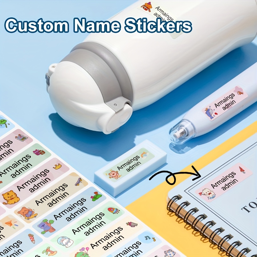 

Personalized Waterproof Name Stickers For Office Use: Custom Labels Pencils And Lunch Boxes, Offering A Stylish And Functional Solution For Needs