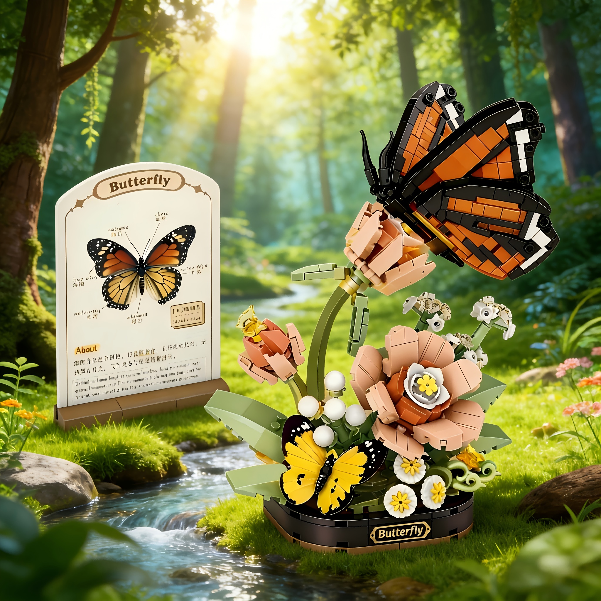 Creative Butterfly Building Block Set, Non-Light Model