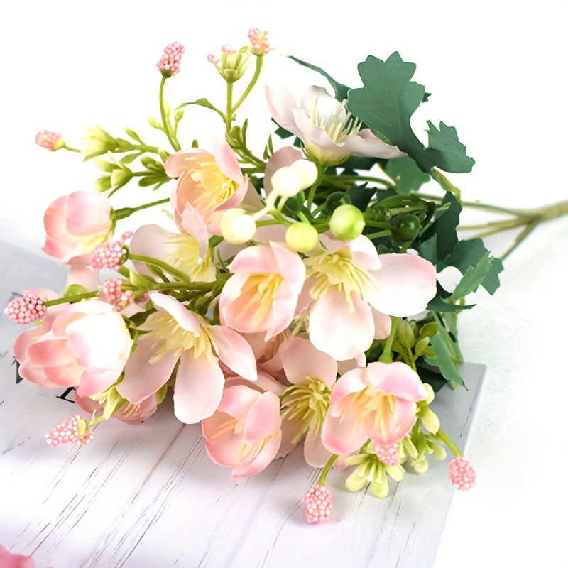 TEMU Flors Artificielles de - 1 Bouquet, Tiges Courtes pour Décoration Intérieure et Extérieure, Idéales pour Mariages, Fêtes et Célébrations